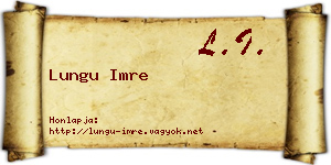 Lungu Imre névjegykártya